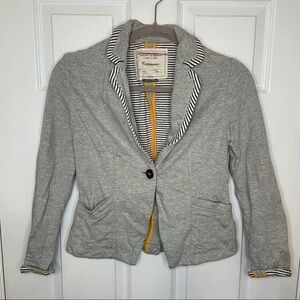 Anthropologie Cartonnier 100% Cotton Grey Blazer 0